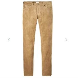 Peter Millar Mens Corduroy Tan  Pants 5 Pocket Flat Front Size 35
